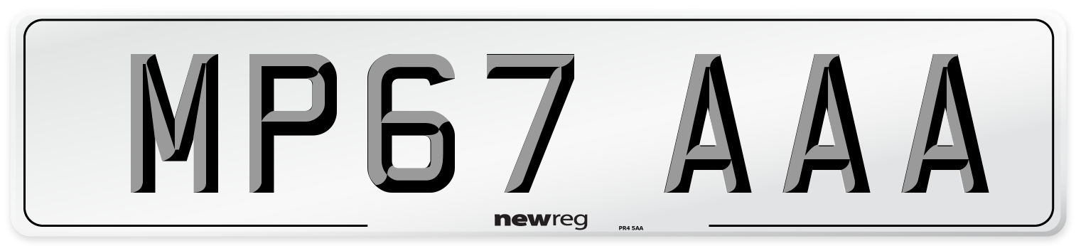 MP67 AAA Number Plate from New Reg